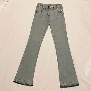 Vintage Vibe Y2K Light Wash Studded Bootcut Jeans Size 26